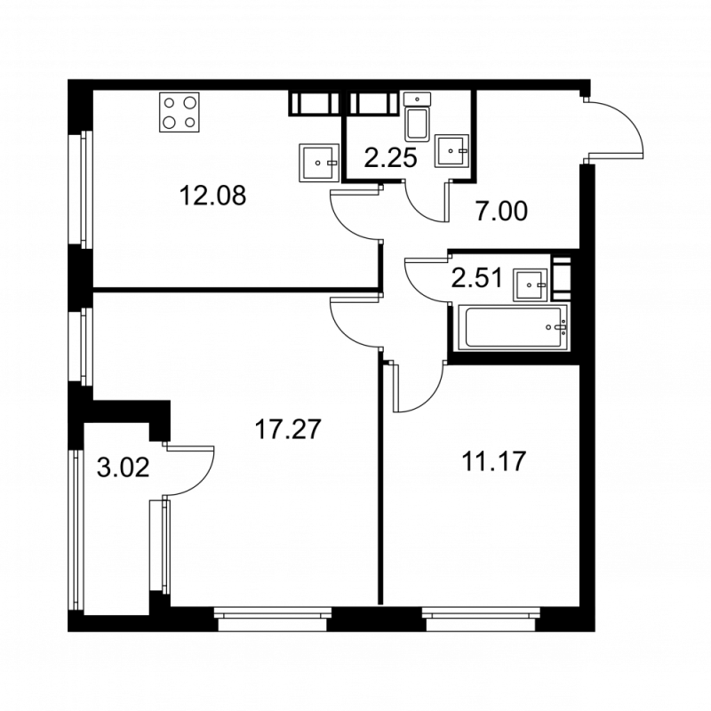 2 ккв 53,8 м²