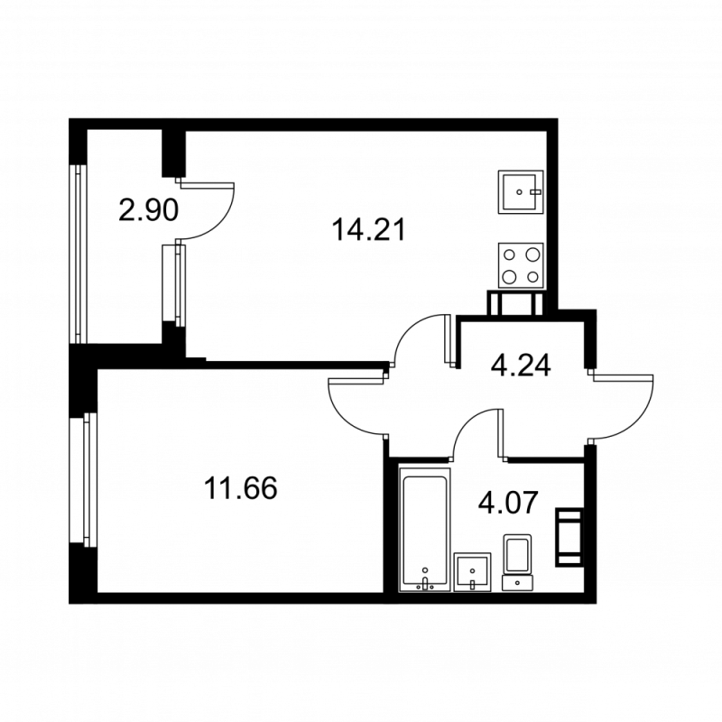 1 ккв 35,6 м²