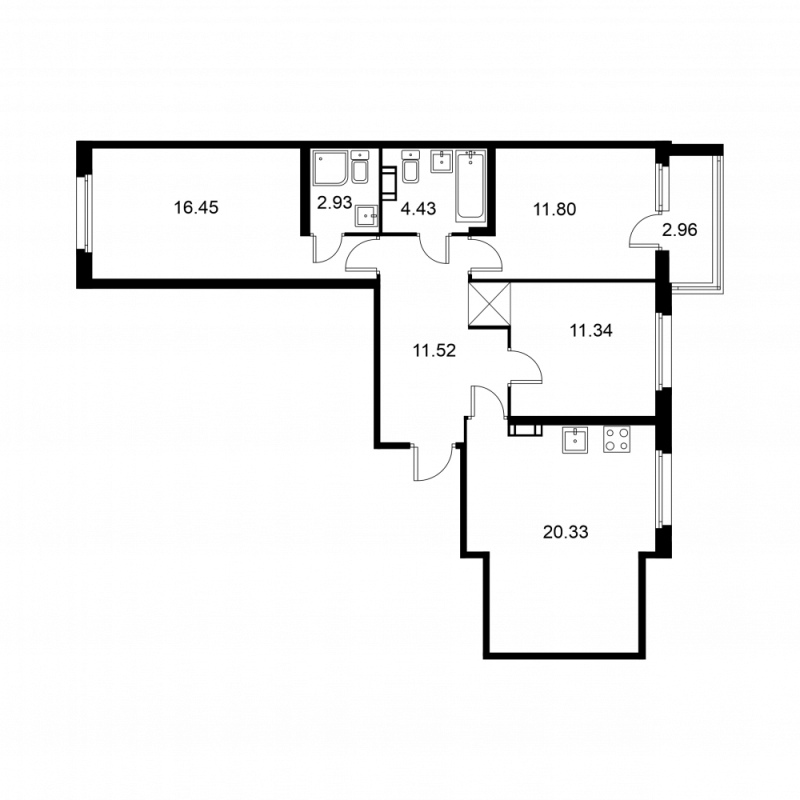 4 ккв (Евро) 80,3 м²