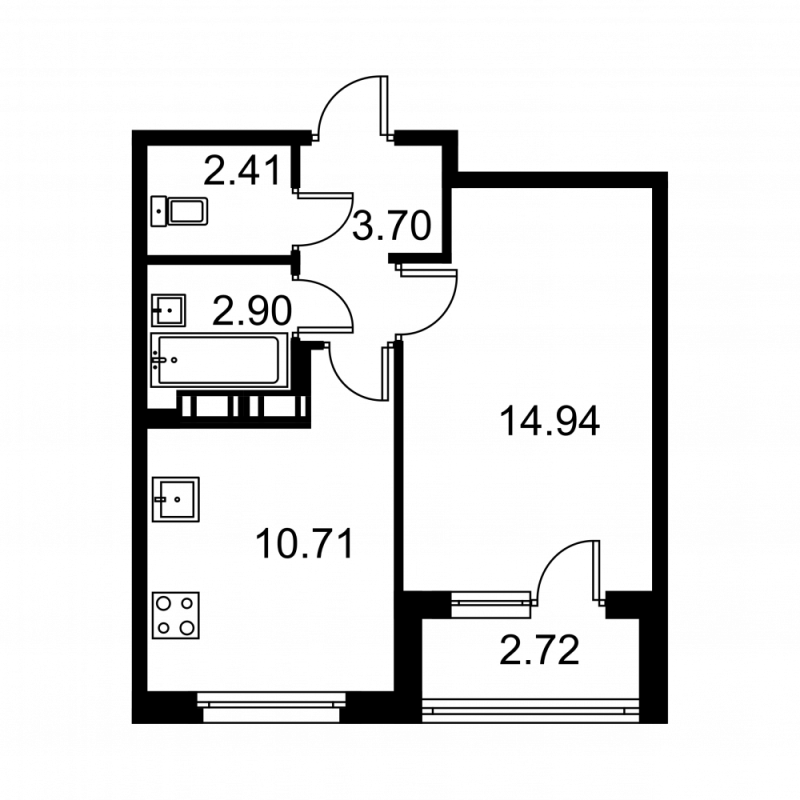 1 ккв 36 м²