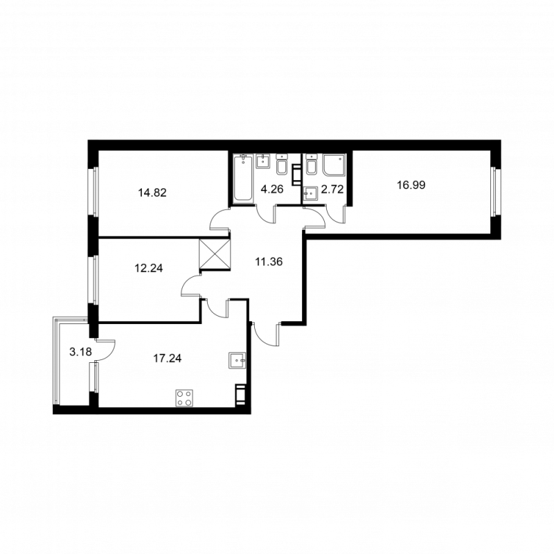 4 ккв (Евро) 81,2 м²