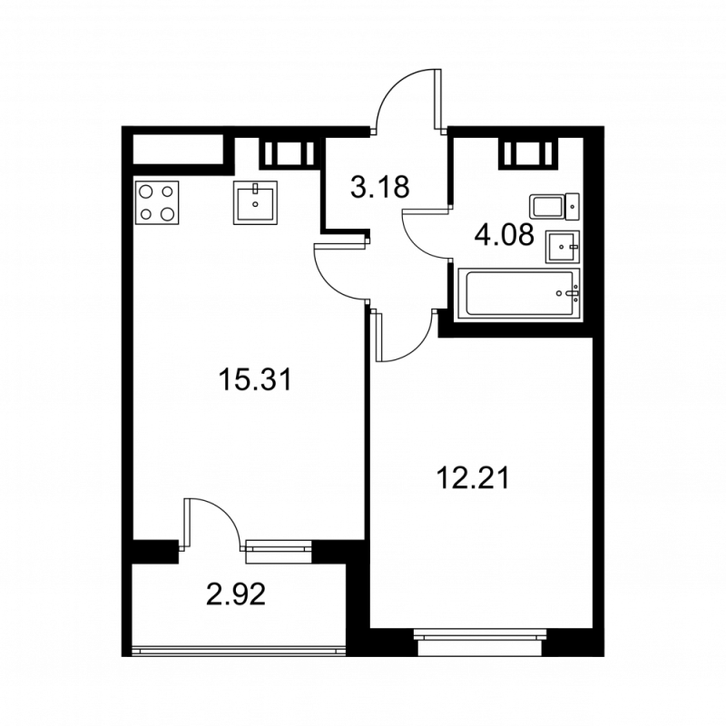 2 ккв (Евро) 36,2 м²