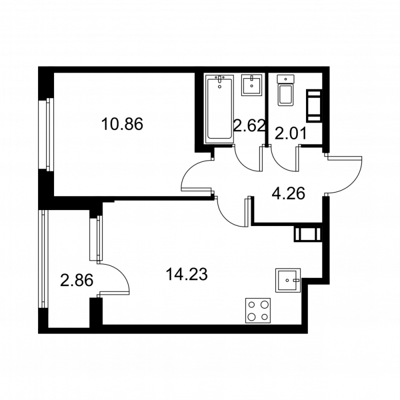 1 ккв 35,4 м²
