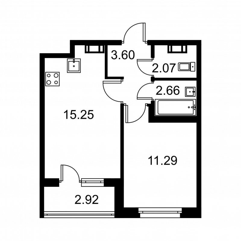 2 ккв (Евро) 36,1 м²