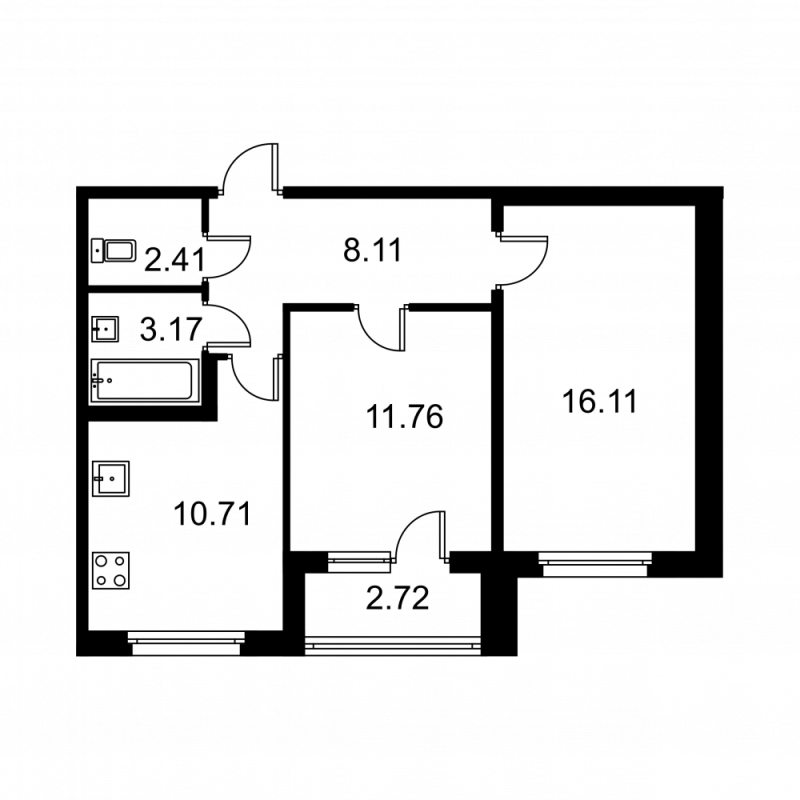 2 ккв 53,6 м²