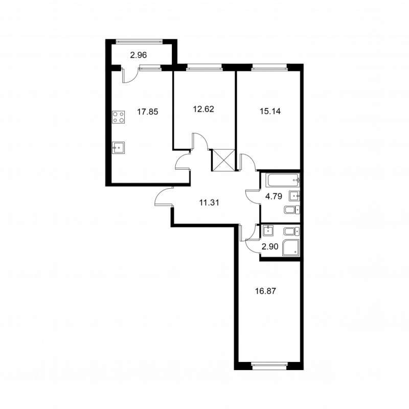 4 ккв (Евро) 83 м²
