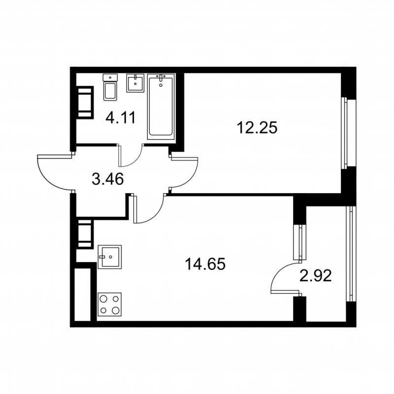 1 ккв 35,9 м²