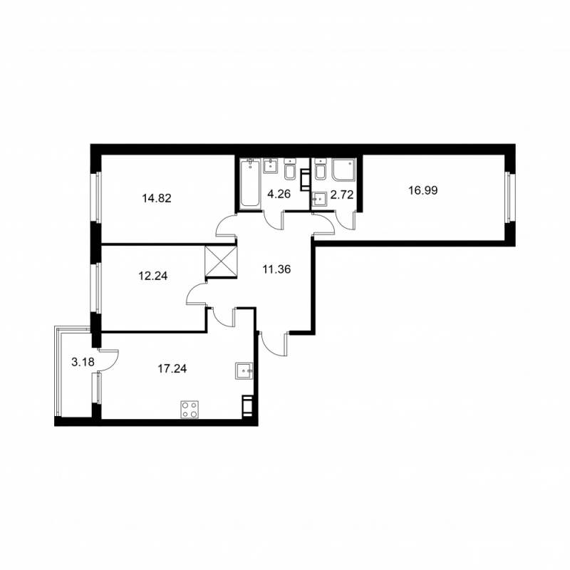 4 ккв (Евро) 81,2 м²