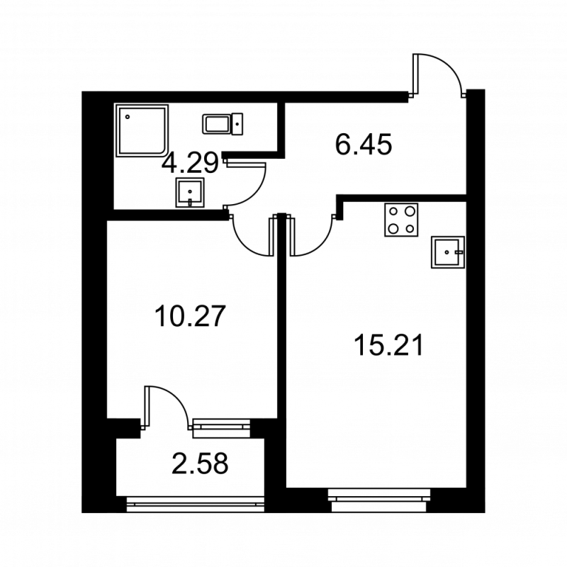 2 ккв (Евро) 37,5 м²