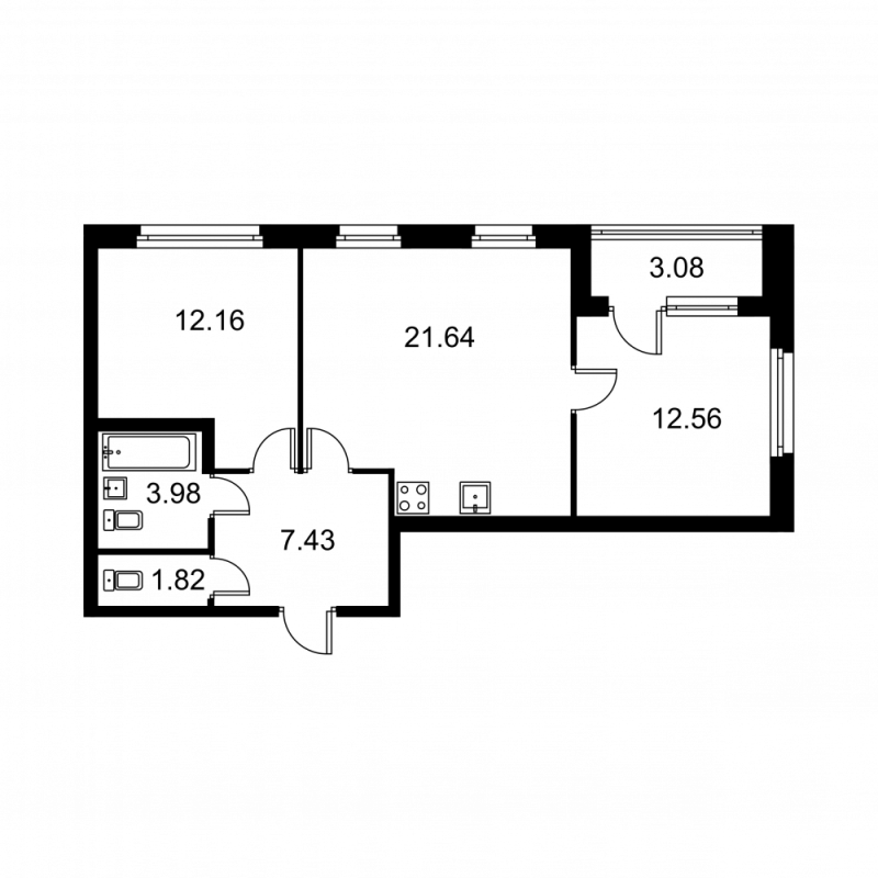 3 ккв (Евро) 61,1 м²
