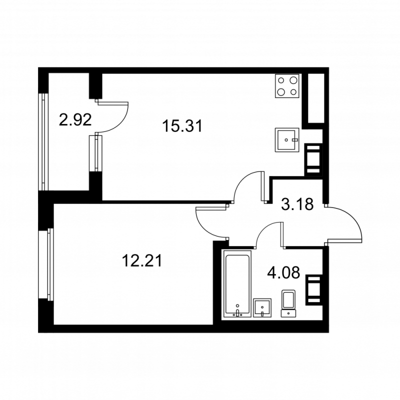 2 ккв (Евро) 36,2 м²