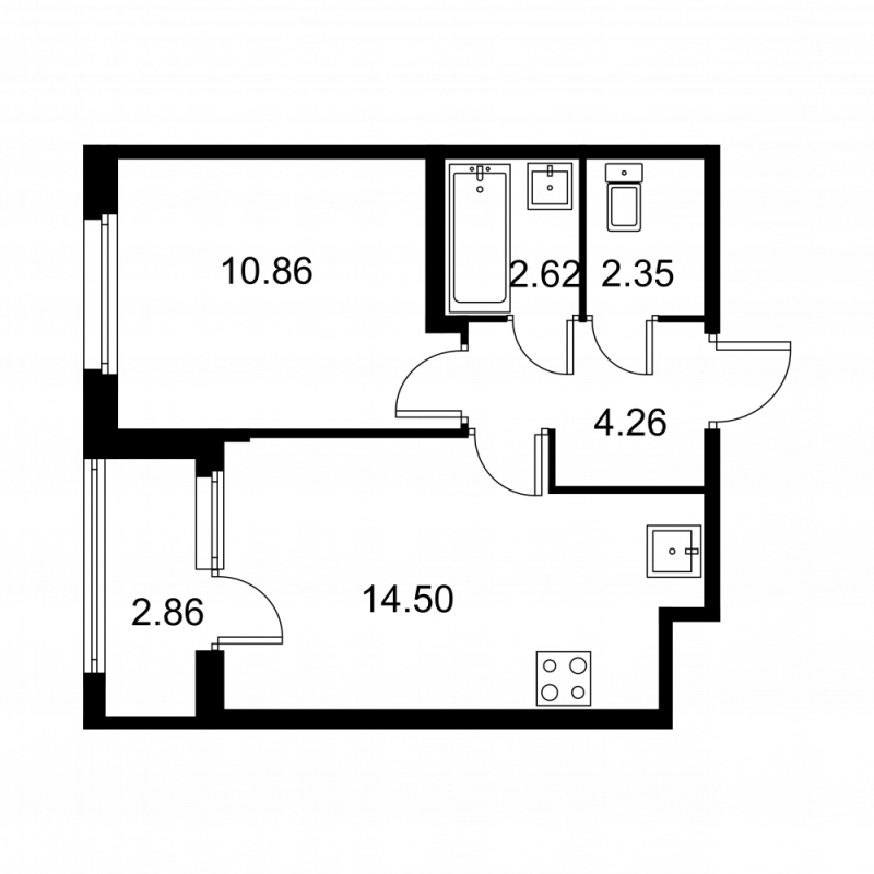 1 ккв 36 м²
