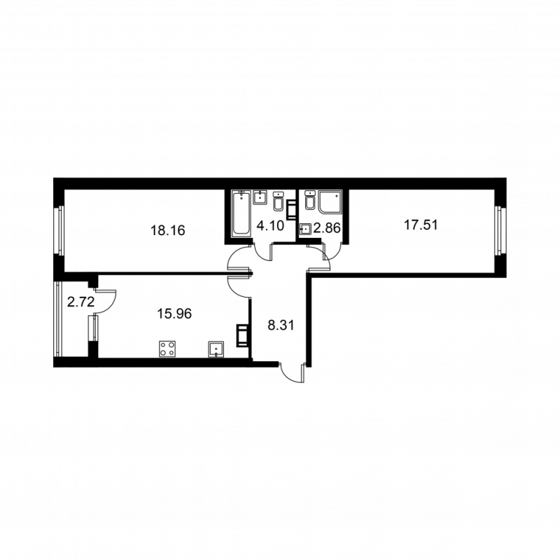 3 ккв (Евро) 68,3 м²