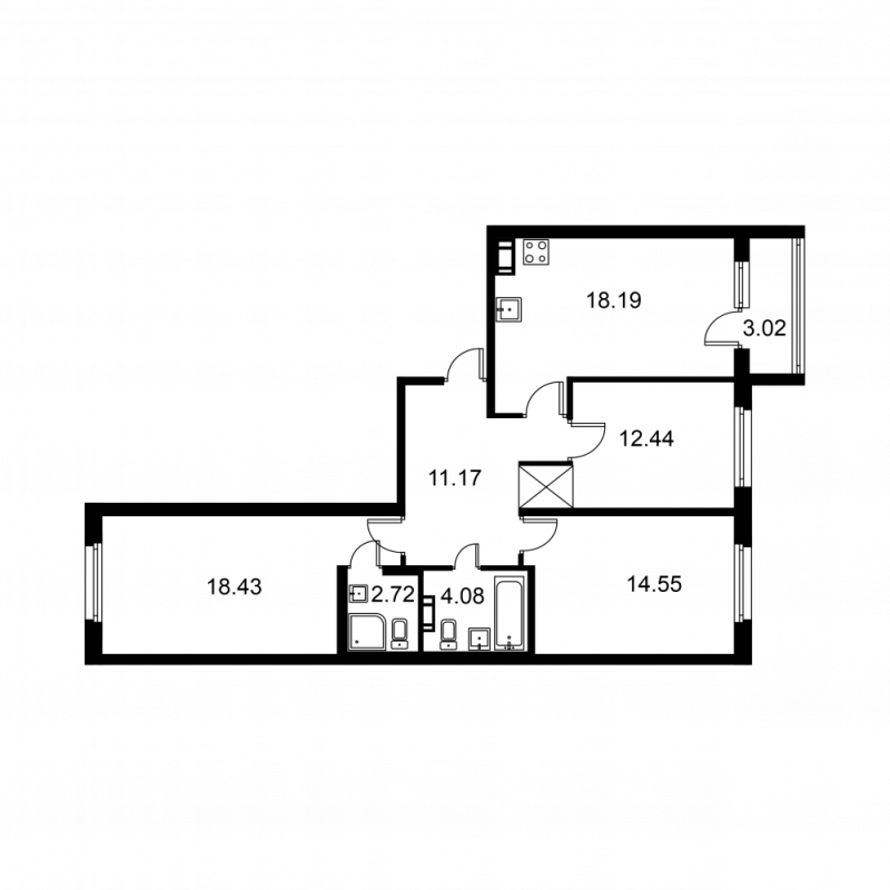 4 ккв (Евро) 83,1 м²