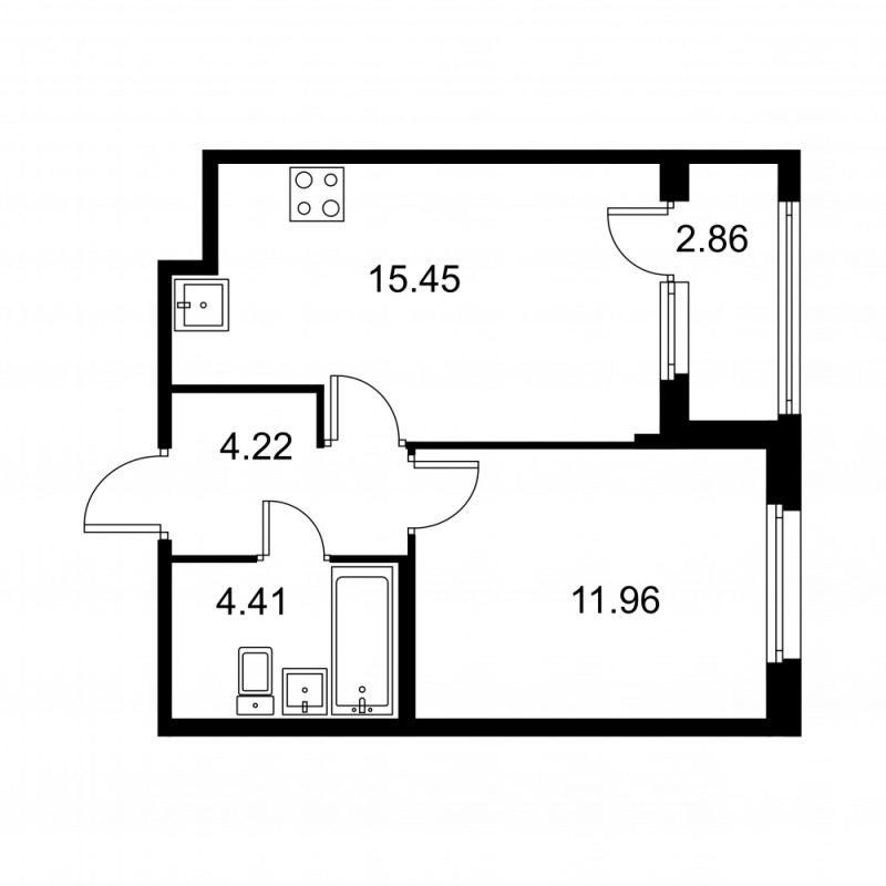 2 ккв (Евро) 37,5 м²
