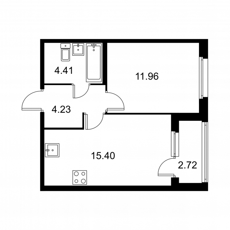 2 ккв (Евро) 37,4 м²