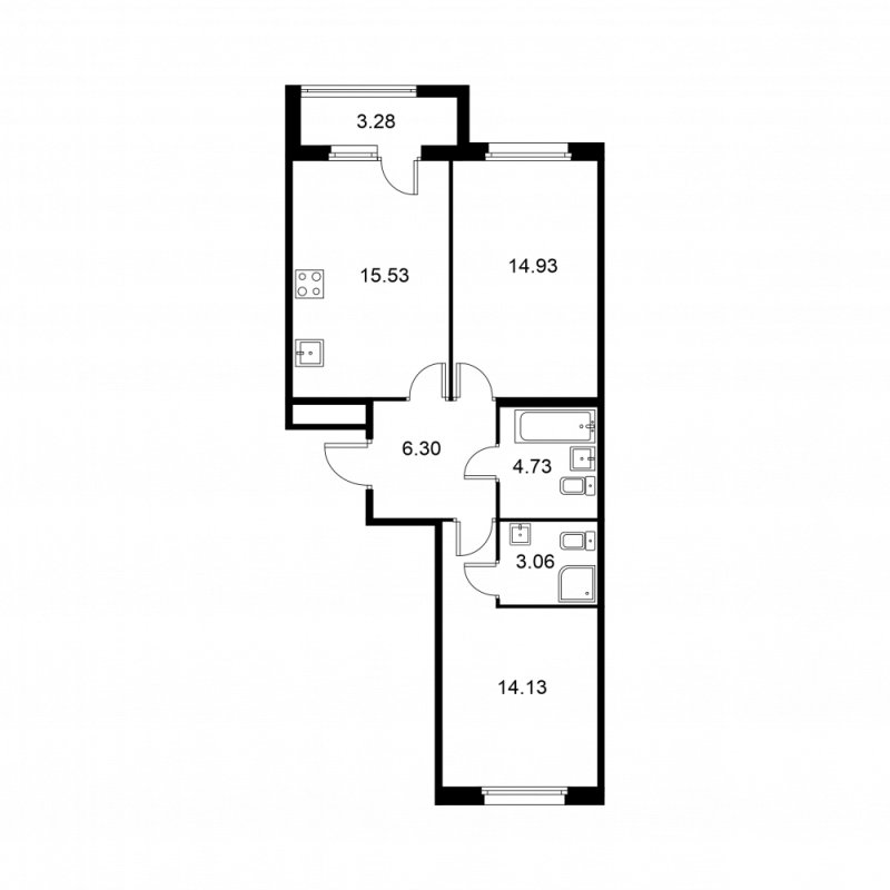 3 ккв (Евро) 60,3 м²