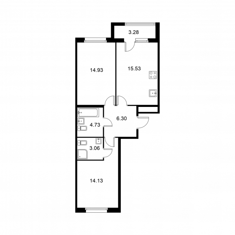 3 ккв (Евро) 60,3 м²