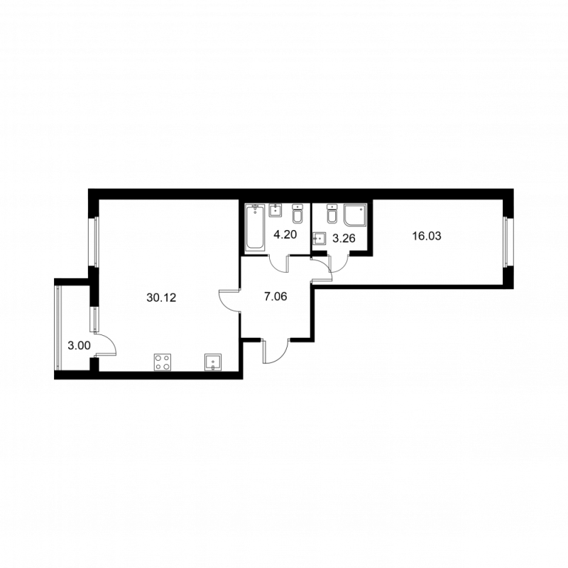 2 ккв (Евро) 62,2 м²