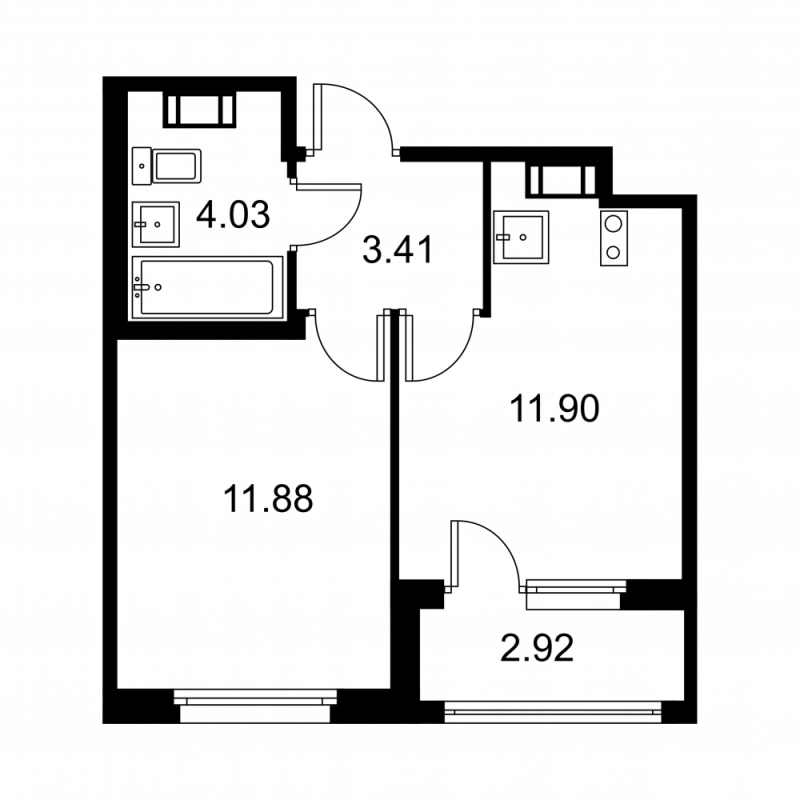 1 ккв 32,7 м²