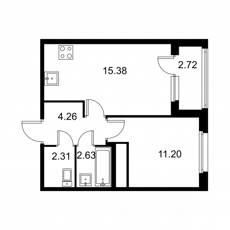 2 ккв (Евро) 37,1 м²