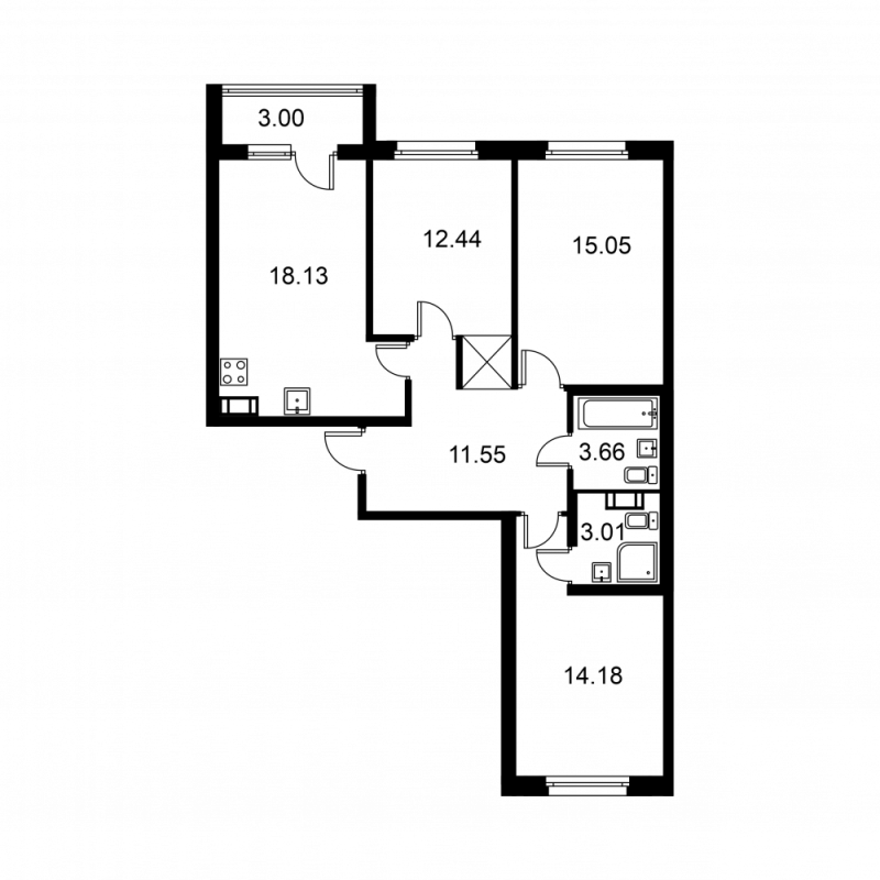 4 ккв (Евро) 79,5 м²