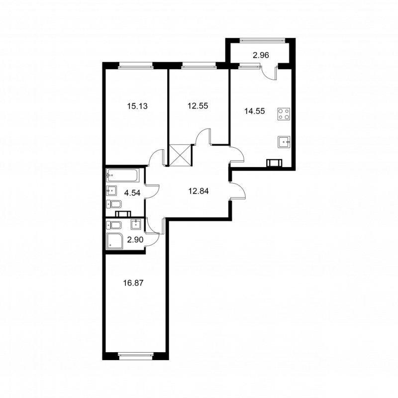 3 ккв 80,9 м²