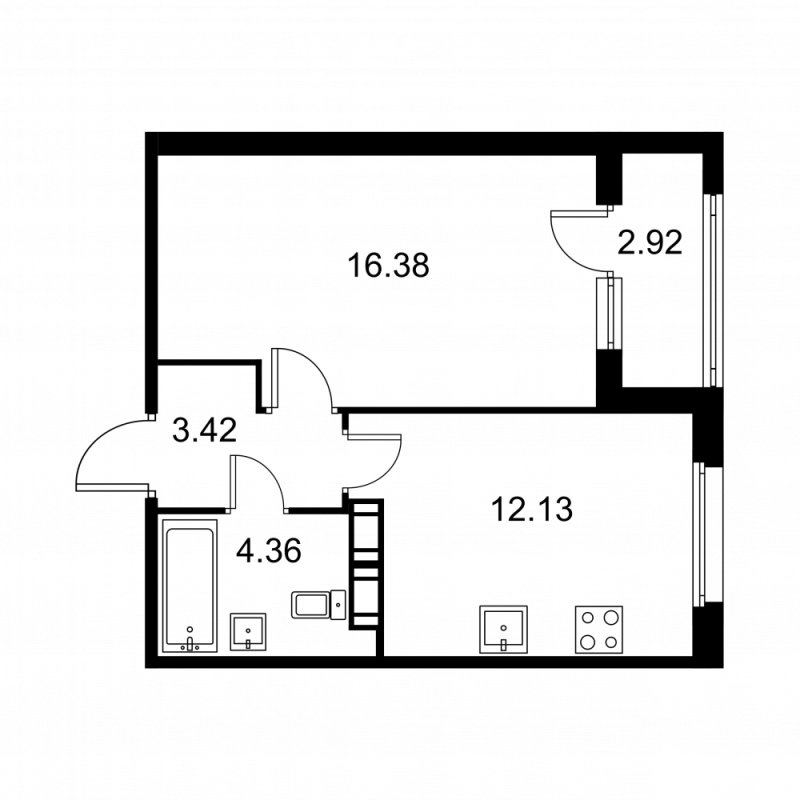 1 ккв 37,8 м²
