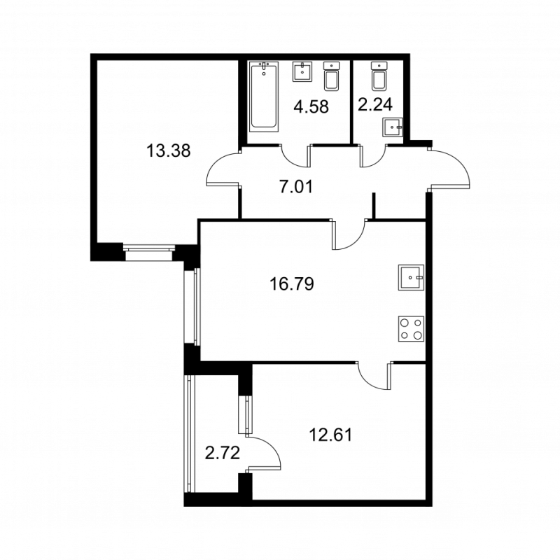 3 ккв (Евро) 58 м²