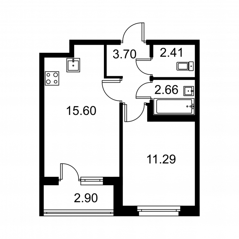 2 ккв (Евро) 37,1 м²