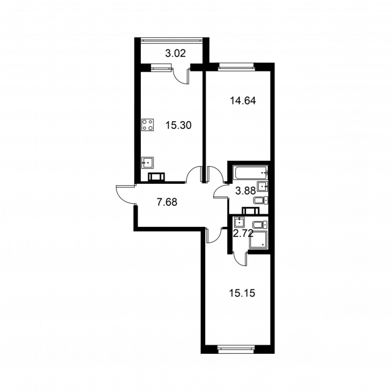 3 ккв (Евро) 62,2 м²