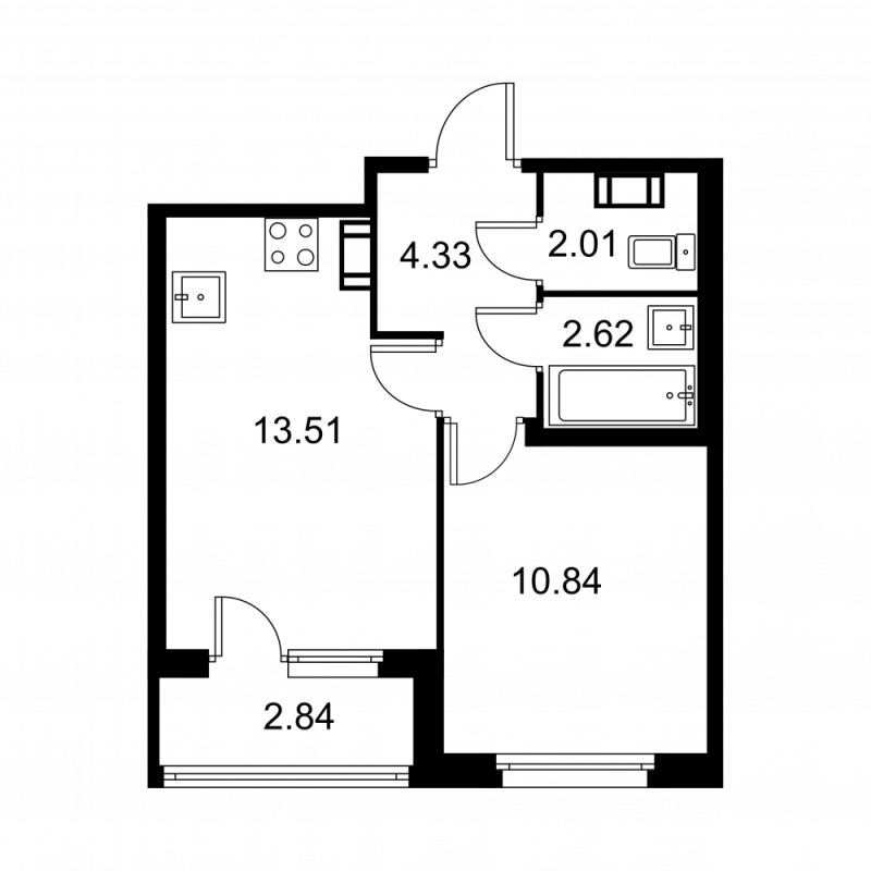1 ккв 34,7 м²