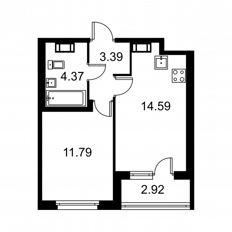1 ккв 35,4 м²
