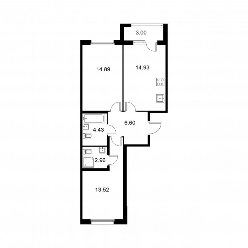 Студия 26,6 м²