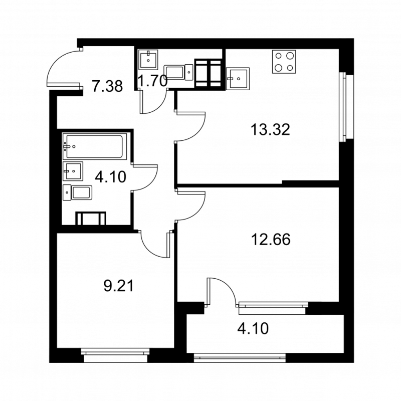 2 ккв 50,4 м²