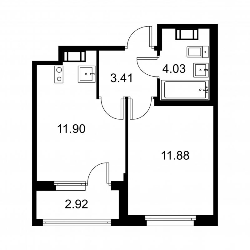1 ккв 32,7 м²