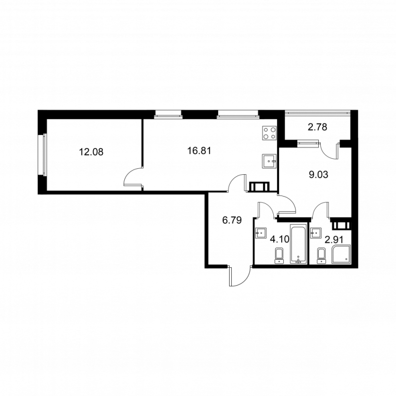 3 ккв (Евро) 53,1 м²