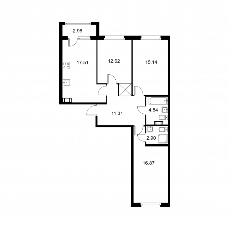 4 ккв (Евро) 82,4 м²