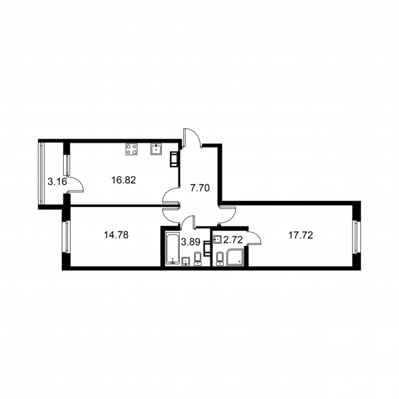 3 ккв (Евро) 65,2 м²