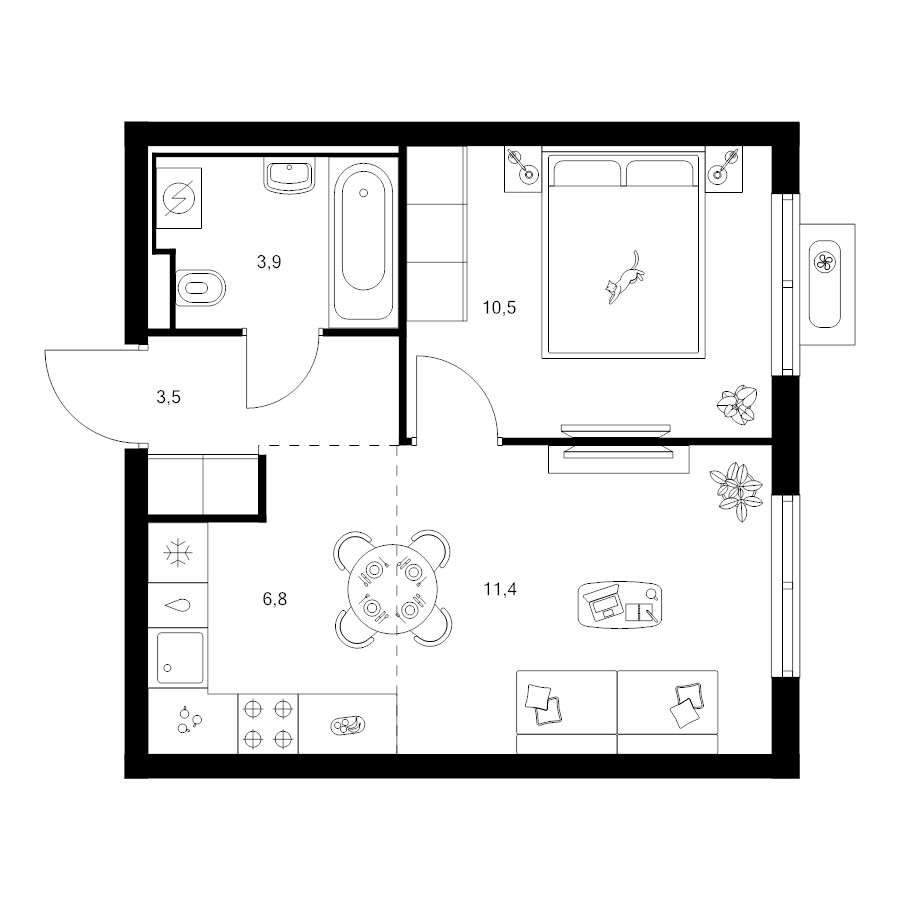 2 ккв (Евро) 36,1 м²