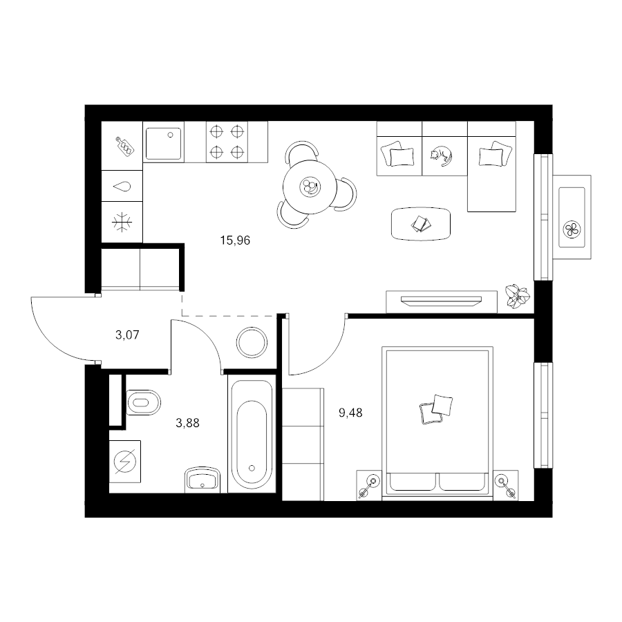 2 ккв (Евро) 32,4 м²