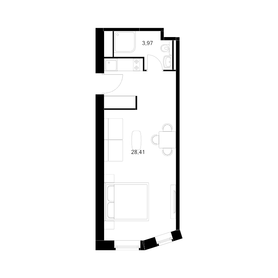 Студия 32,4 м²
