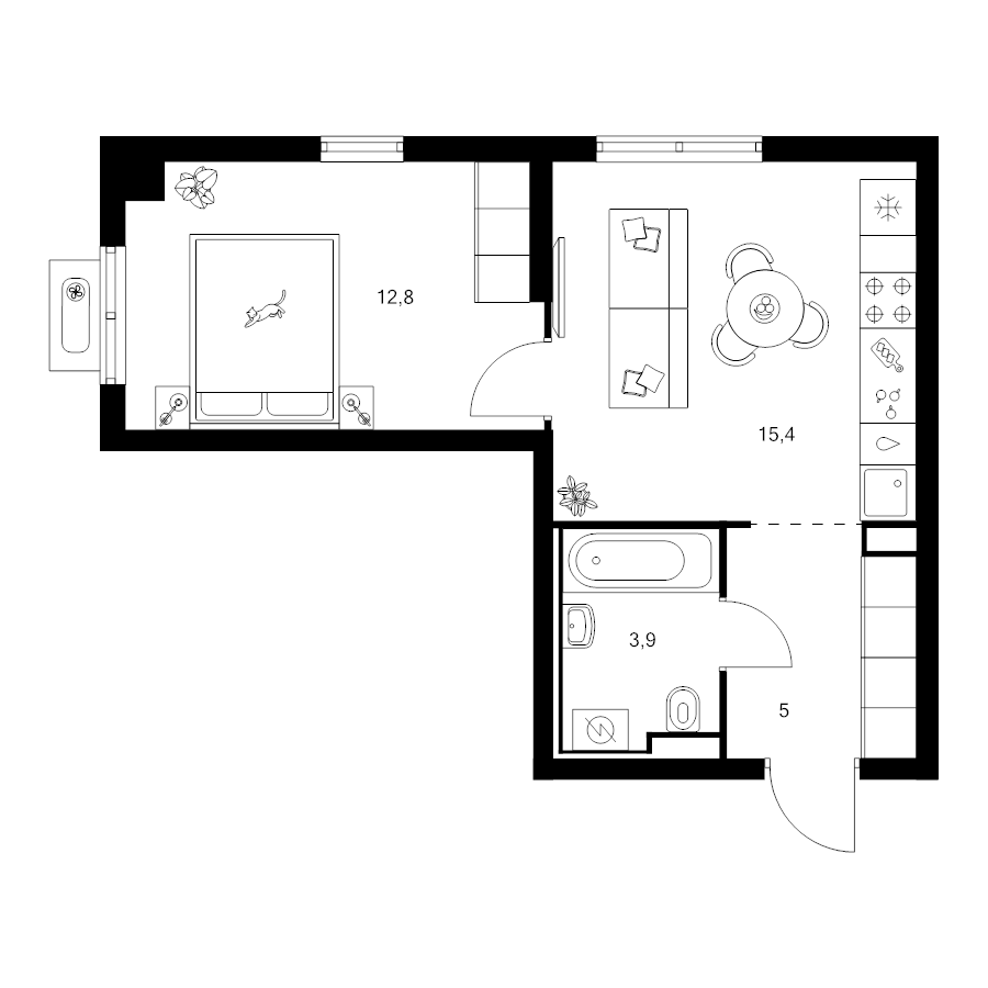 2 ккв (Евро) 37,1 м²