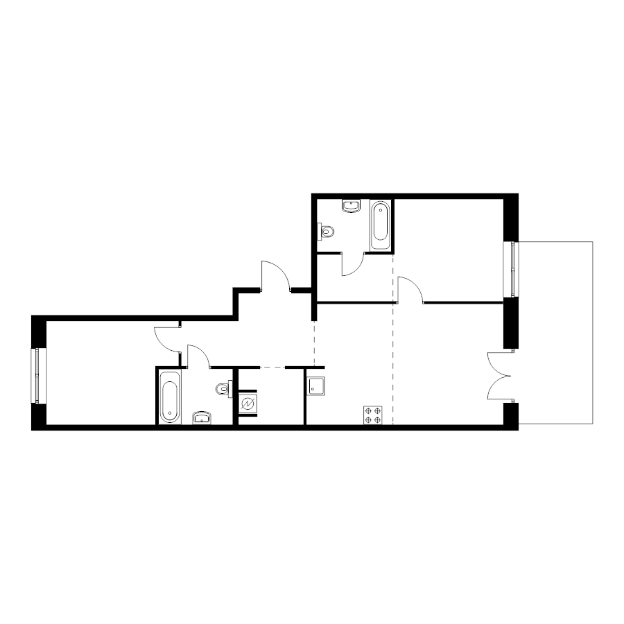 3 ккв (Евро) 76,9 м²