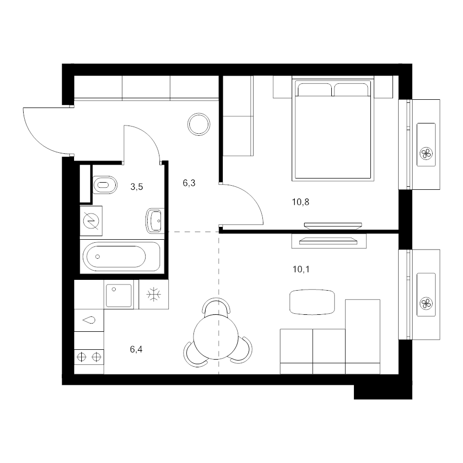 2 ккв (Евро) 37,1 м²