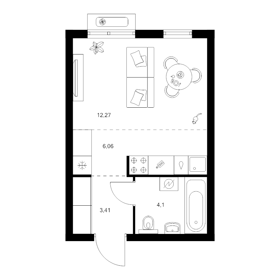Студия 25,8 м²