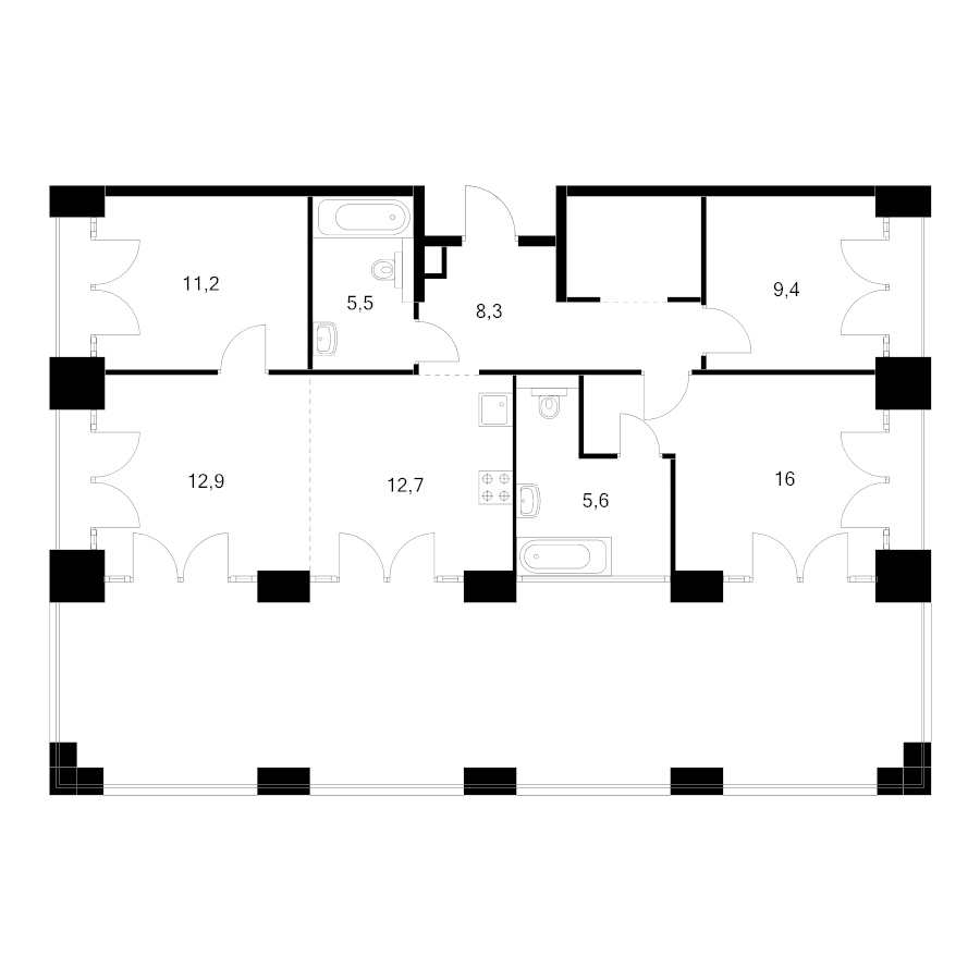4 ккв (Евро) 102 м²