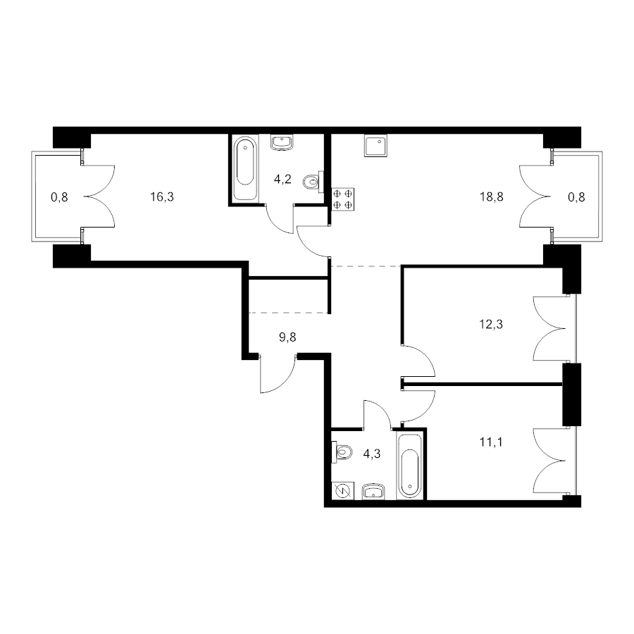 4 ккв (Евро) 80,2 м²