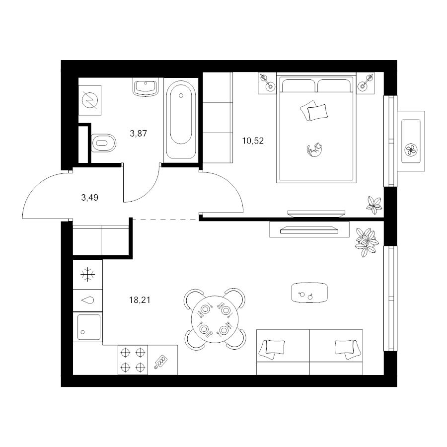 2 ккв (Евро) 36,1 м²
