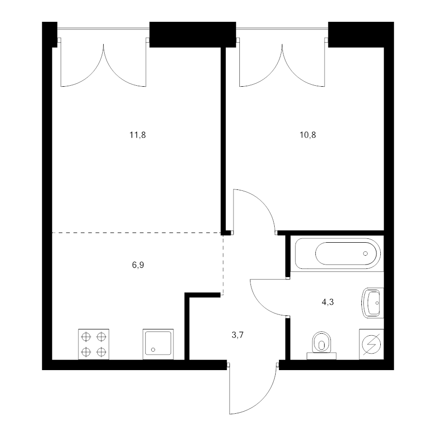 2 ккв (Евро) 37,3 м²